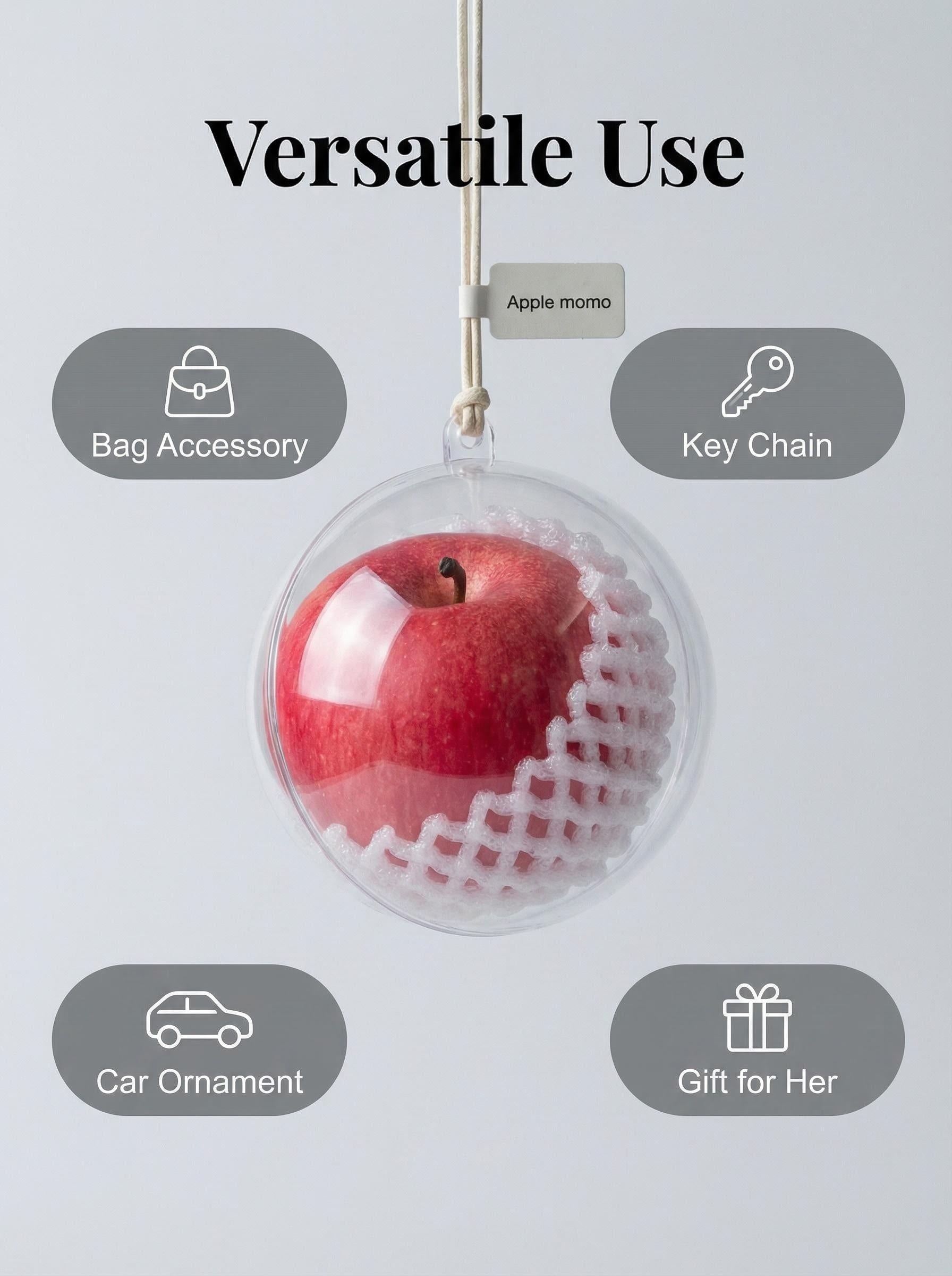 BerryEDC-Red handmade apple pendant【SIZE 5CM-With protective shell】