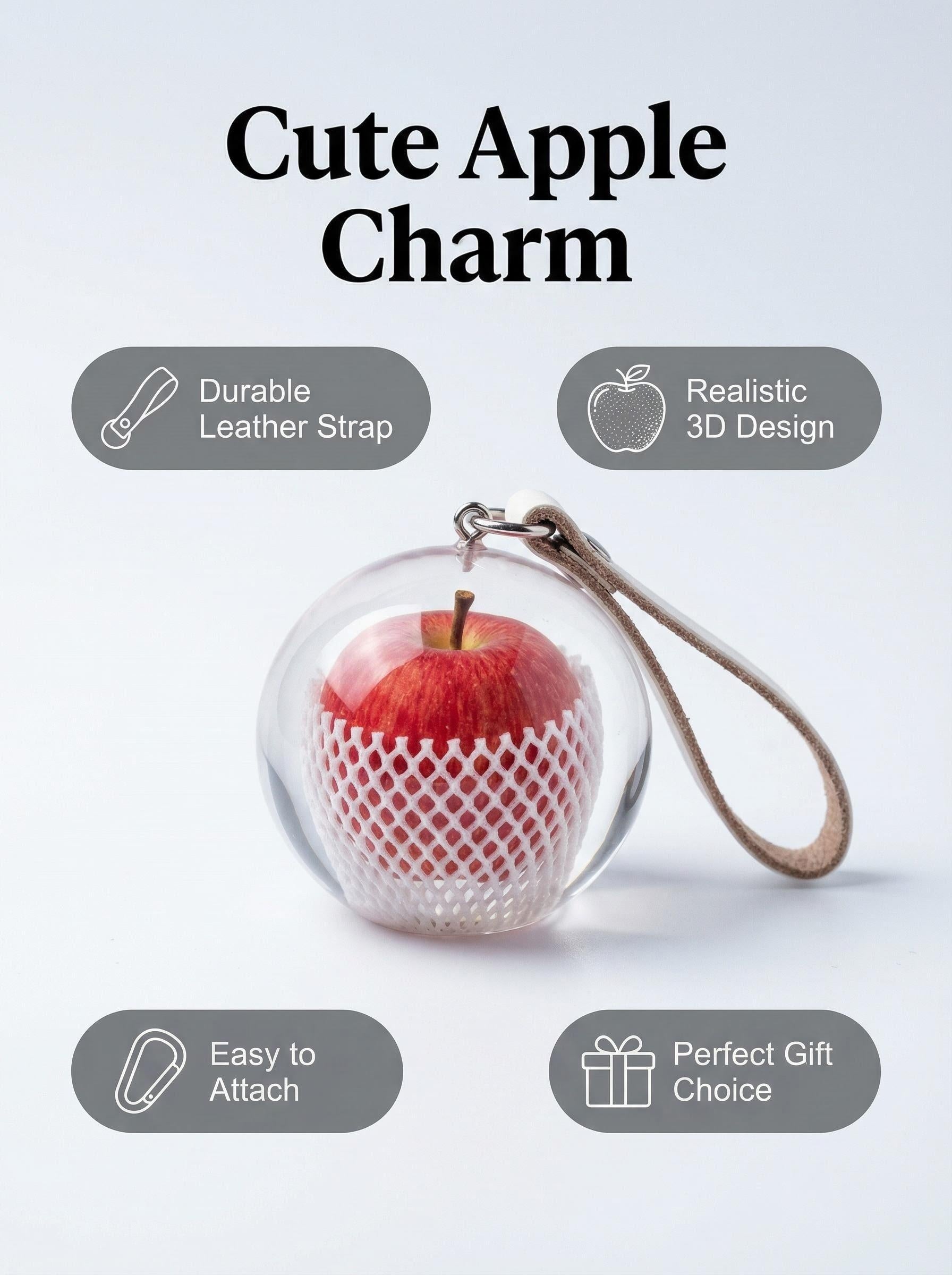 BerryEDC-Red handmade apple pendant【SIZE 5CM-With protective shell】