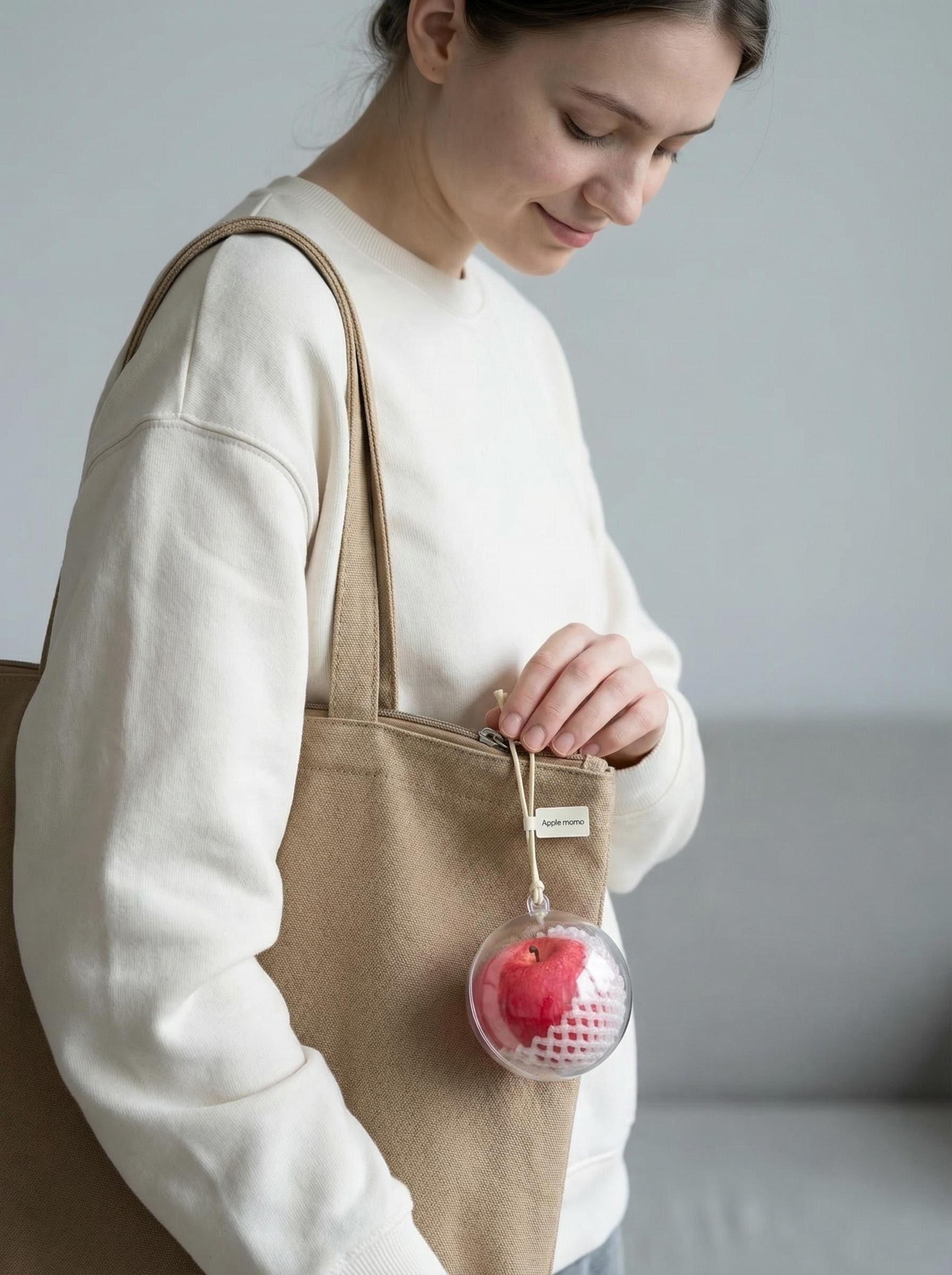 BerryEDC-Red handmade apple pendant【SIZE 5CM-With protective shell】