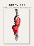 Punk Strawberry Punch-Out - Handmade Keychain