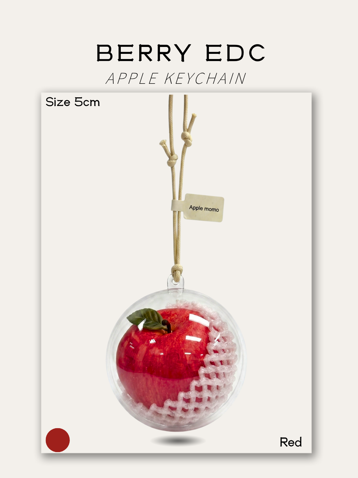 BerryEDC-Red handmade apple pendant【SIZE 5CM-With protective shell】